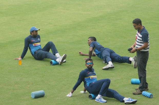 Sri Lanka cricket team players during a practice session before their second test match against India in Nagpur. Express archive photo. 22.11.2017.