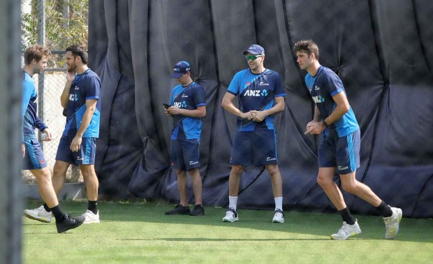 New Zealand cricket team practicing at Narendra Modi stadium ahead of India Vs New Zealand T20 match in Ahmedabad. Express photo by Nirmal Harindran, 31-01-2023, Ahmedabad *** Local Caption *** New Zealand cricket team practicing at Narendra Modi stadium ahead of India Vs New Zealand T20 match in Ahmedabad. Express photo by Nirmal Harindran, 31-01-2023, Ahmedabad