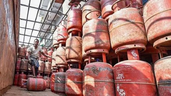 Gas cylinders.