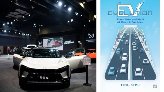 Mahindra & Mahindra, one of the early movers in the electric mobility space in India, displaying its EVs at the Bharat Mobility Global Expo in Delhi last year Bloomberg