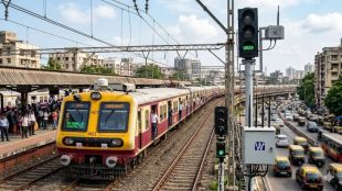 Mumbai local trains at a suburban railway station as Central Railway announces a full weekday timetable and cancellation of mega block for NEET UG 2026 candidates.
