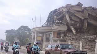 The first quake was centered near Montalbán at a depth of about 8.2 miles, while the larger 7.5 magnitude quake struck just north of it less than a minute later (Reuters)