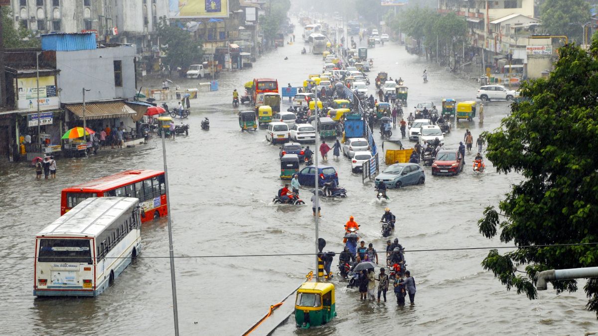 Gujarat remained the worst affected, with around 38,000 people relocated and more than 350 rescued. (Source: ANI) Gujarat remained the worst affected, with around 38,000 people relocated and more than 350 rescued. (Source: ANI)