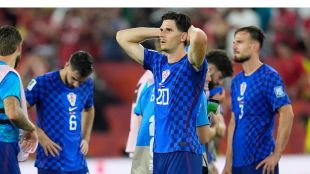Croatian players in disbelief after their goal against Portugal in Round of 32 FIFA World Cup 2026 match is disallowed y VAR.