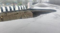 Road caves in near new Dehradun bridge, 16 days after Rs 16-crore project opened