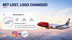 Why did Norwegian Air replace its logo with British Airways on Instagram?