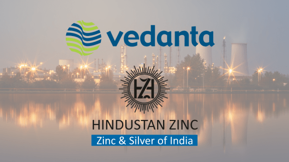 A sleek, high-contrast mining analytics dashboard mapping out international commodities, overlaying a massive silver-and-zinc bar graph titled 'POST-DEMERGER EARNINGS ANCHOR' with an active market ticker tracking 'VEDANTA TARGET: ₹350'.