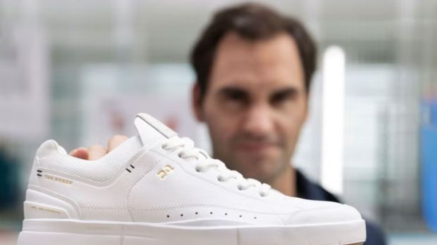 Roger Federer promotes 'On' shoes. Photo: X