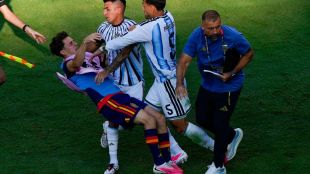 FIFA World Cup final ends in ugly scenes as Argentina's Leandro Paredes sent off after final whistle