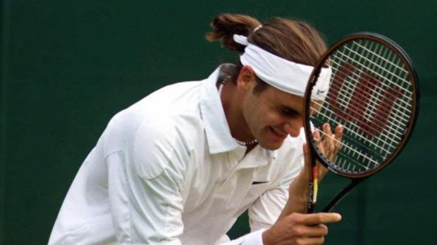 Young Roger Federer at Wimbledon 2001. Photo: X