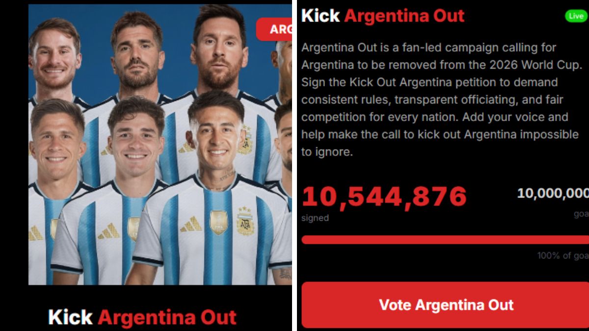 An online petition demanding Argentina's expulsion from the FIFA World Cup has crossed 10 million signatures ahead of the semi-final against England. An online petition demanding Argentina's expulsion from the FIFA World Cup has crossed 10 million signatures ahead of the semi-final against England.