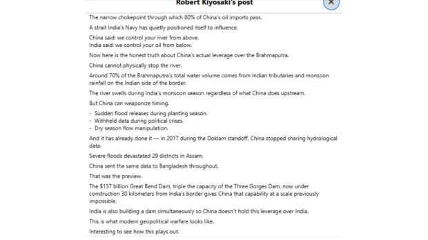 Robert Kiyosaki on 'India vs China' (Facebook)