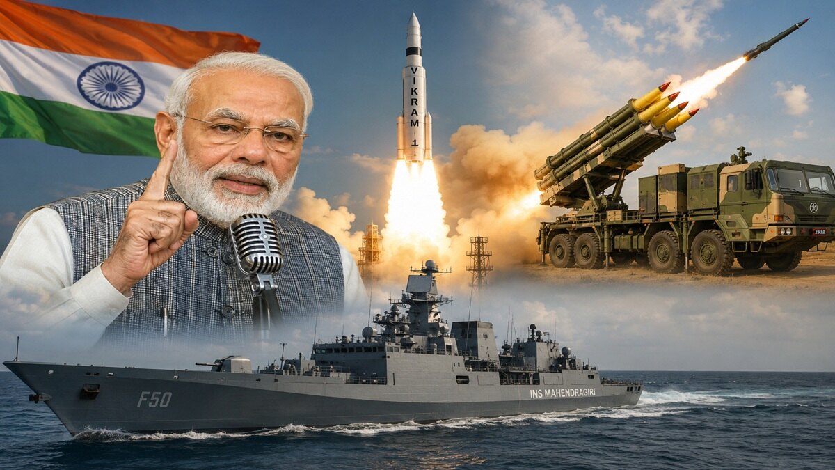 Pinaka rocket to Vikram 1 launch and INS Mahendragiri: PM Modi hails India's rising defence power in Mann Ki Baat
