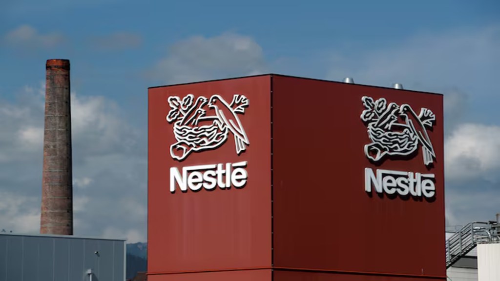 An FMCG market expansion chart showcasing Nestle India's market dominance, emphasizing India becoming the largest global market for Maggi and KitKat, along with Quick Commerce sales reaching 12.5% and rural reach expanding across 2,16,000 villages.