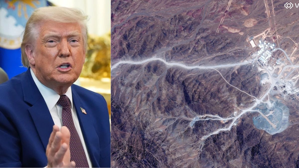 Pickaxe Mountain lies about 220 kilometres south of Tehran and roughly 2 kilometres from Iran's Natanz nuclear facility Pickaxe Mountain lies about 220 kilometres south of Tehran and roughly 2 kilometres from Iran's Natanz nuclear facility