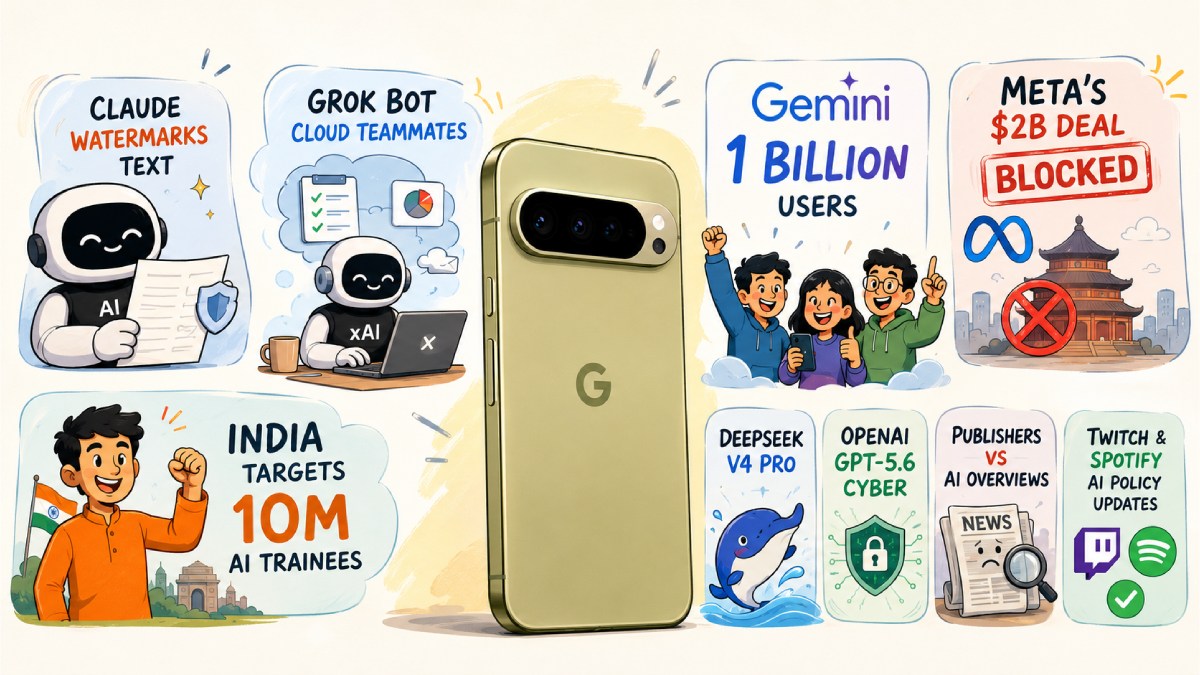 Claude AI text now detectable, xAI launches Grok Bot, Meta’s $2B deal blocked, and India’s 10M AI push — Weekly AI Wrap on Aug 16