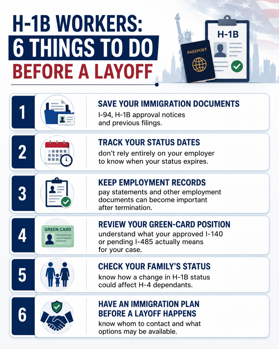 H-1B Workers: 6 Things To Do Before A Layoff