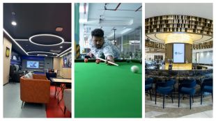 Barista bar at DLF Atrium Place Gurugram; pool at Amazon; recreation centre at Curriculum Associates, Bengaluru