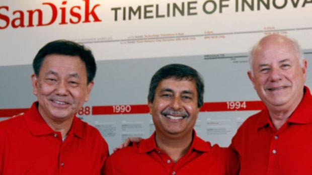 Three immigrants co-founders of SanDisk: Jack Yuan, Sanjay Mehrotra and Eli Harari.