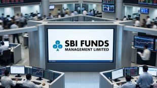 Financial research infographic displaying SBI Funds Management's Q1FY27 metrics, highlighting a mutual fund QAAUM of ₹12.6 lakh crore with a 15.1% market share and ₹4 lakh crore in passive QAAUM.