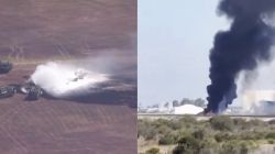 Watch: US military F-35B fighter jet crashes and explodes at California air base