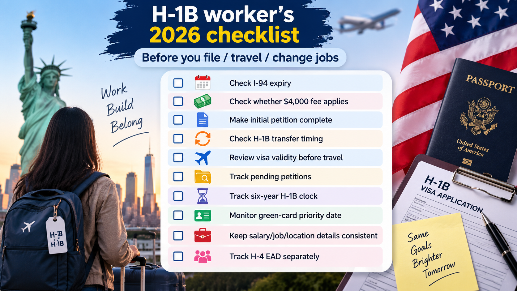 H-1B worker's checklist