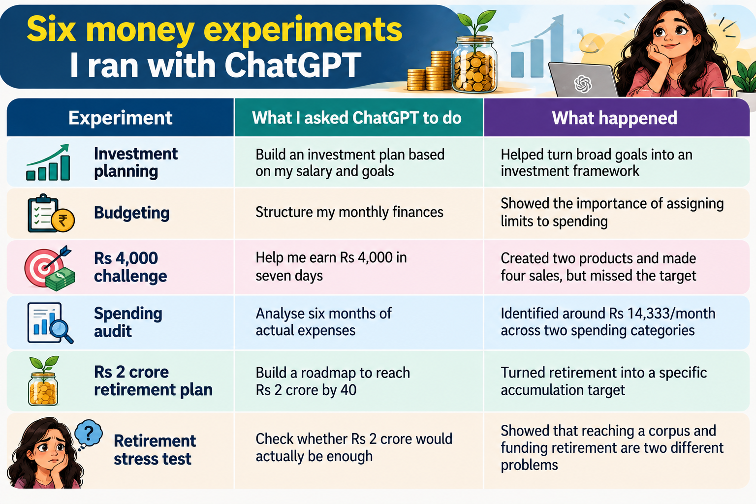 Six money experiments I ran with ChatGPT