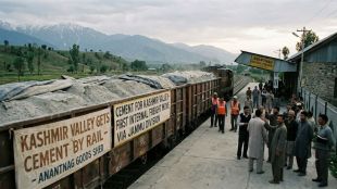 Cement freight consignment transported by Indian Railways from Kathua to Anantnag
