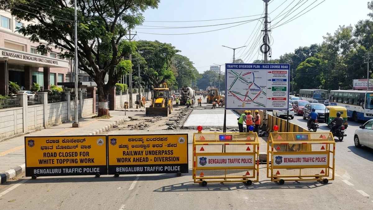Bengaluru's Race Course Road Closed for 60 Days for Infrastructure Work