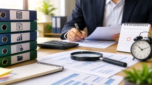 Tax audit deadline checklist and financial document review.