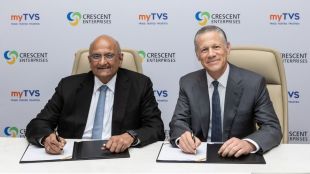 R. Dinesh, Director, TVS Automobile Solutions Ltd, and Badr Jafar, CEO, Crescent Enterprises